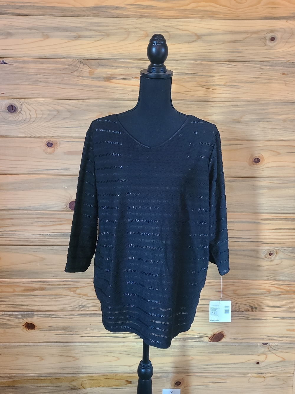 Sag Harbor Women's Black Longsleeved Blouse NWT Size 1X